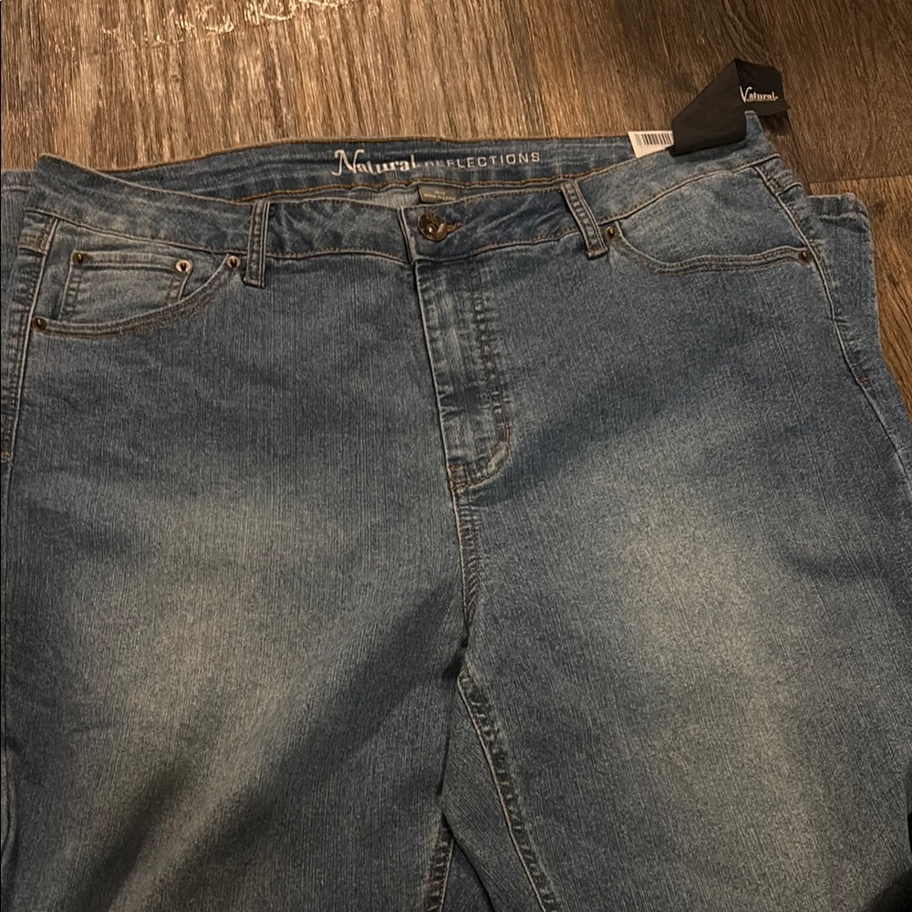 Natural Reflections Blue Straight Leg Jeans with Classic Indigo Wash